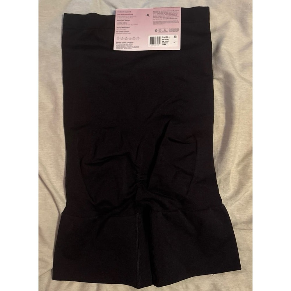 NEW Jockey Black Core Body Smoothing High‎ Waist Mid Thigh Shorts, Small - Picture 3 of 4